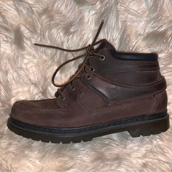 Timberland Leather Hiking Boots GoreTex Waterproof Brown MENS 10 B27 - Picture 2 of 12